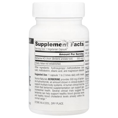 Źródło Naturals, Berberyna, 500 mg, 30 kapsułek wegetariańskich