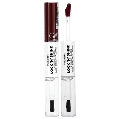 Wet N Wild, Megalast, Lock 'N' Shine, Lip Color + Gloss, 115490 Sizzling Siren, 0,26 fl oz (8 ml)