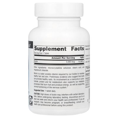Źródło Naturals, Biotyna, 5000 mcg, 200 tabletek