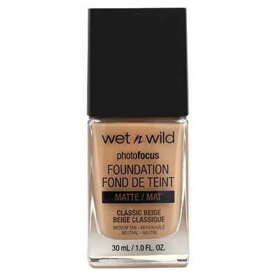 Wet N Wild, Photofocus, Foundation, Matt, 371C Classic Beige, 1 Fl Oz (30 ml)