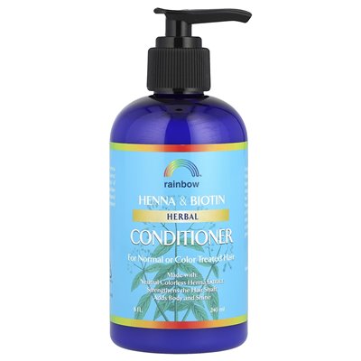 Rainbow Research, Henna &amp Biotyn Herbal Conditioner, dla włosów normalnych lub kolorowych, 8 fl oz (240 ml)