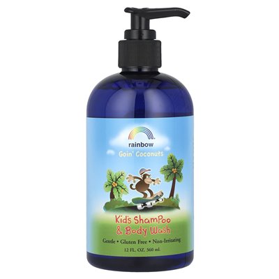 Rainbow Research, Kid's Shampoo & Body Wash, w wieku 2 i więcej, Goin 'Coconuts, 12 Fl Oz (360 ml) Rainbow Research, Kid's Shampoo & Body Wash, w wieku 2 i więcej, Goin 'Coconuts, 12 Fl Oz (360 ml)