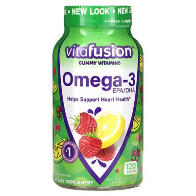 Vitafusion, Omega-3, EPA/DHA, Raspberry Lemonade, 120 gummy
