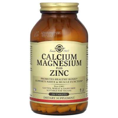 Solgar Calcium Magnesium Plus Zinc 250 Tablets