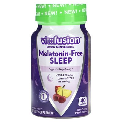 Vitafuzja, sen bez melatoniny, tart Cherry Peach, 40 gumzy