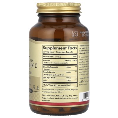 Solgar, Ester-C Plus®, witamina C, 500 mg, 100 kapsułek warzywnych