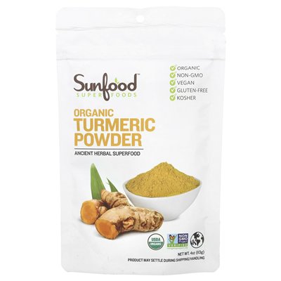 Sunfood, organiczna kurkumowa proszek, 4 uncje (113 g)
