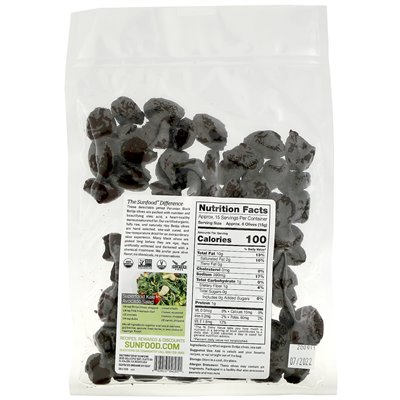 Sunfood, Pitted Peruvian Black Botija Olives, 8 oz (227 g)
