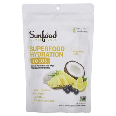 Sunfood, Superfood Hydration Focus, Pineapple Acai, 8 uncji (227 g) Sunfood, Superfood Hydration Focus, Pineapple Acai, 8 uncji (227 g)