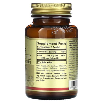 Solgar, Foliany, 400mcg, 250 tabletek Solgar, Foliany, 400mcg, 250 tabletek