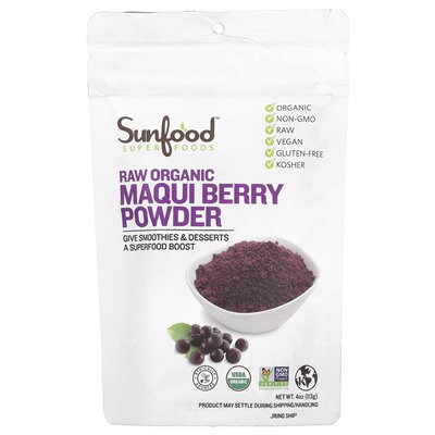 Sunfood, Superfoods, rohes Bio-Maqui-Beeren-Pulver, 4 oz (113 g)