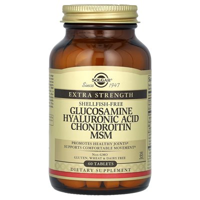 Solgar, Glucosamine Hyaluronic Acid Chondroitin MSM, Extra Strength, 60 Tablets