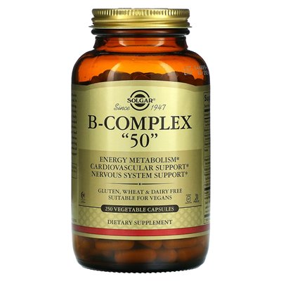 Solgar, B-Complex "50", 250 vegetable capsules