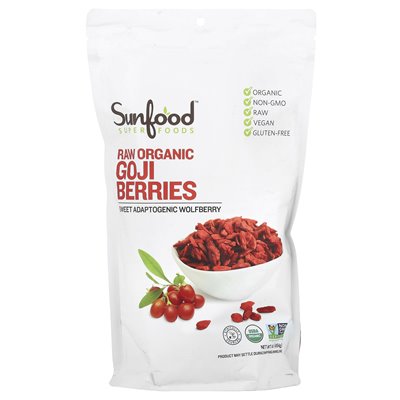Sunfood, Raw Organic Goji Berries, 1 funt (454 g)