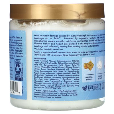 Sheamoisture, Manuka Honey &amp Jogurt, Hydrat + Repair Protein Power Traktowanie, 8 Fl Oz (237 ml)