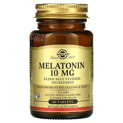 Solgar, melatonin, 10 mg, 60 tablets