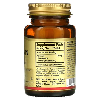 Solgar, melatonin, 10 mg, 60 tablets