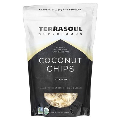Terrasoul Superfoods, Kokosnuss-Chips, geröstet, 12 oz (340 g)