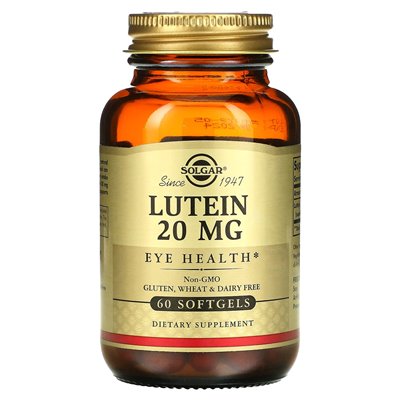 Solgar, lutein, 20 mg, 60 soft