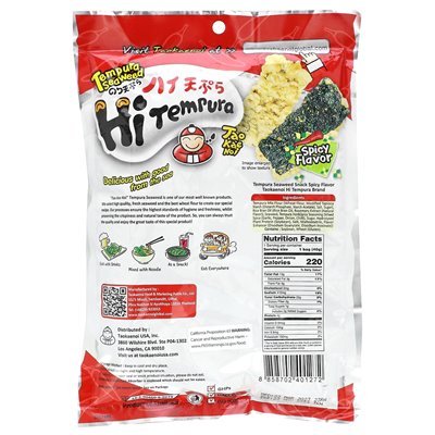 Tao Kae Noi, Hitempura Seaweed Snack, spicy, 1.41 ounces (40 g)