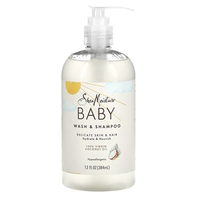 Sheamoisture, Baby Wash &amp Shampoo, 100% Virgin Coconut Oil, 13 Fl Oz (384 ml)