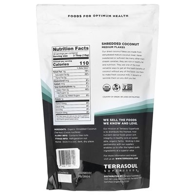Terrasoul Superfoods, Kokosraspeln, mittlere Flocken, 16 oz (454 g)