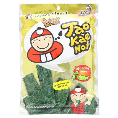 Tao Kae Noi, chrupiąca przekąska z wodorostów, Wasabi, 1,12 uncji (32 g)