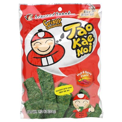Tao Kae noi, crispy seaweed snack, hot and spicy, 1.12 oz (32 g)