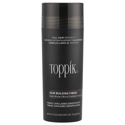 Toppik, włókna do budowy włosów, ciemnobrązowy, 0,97 uncji (27,5 g)