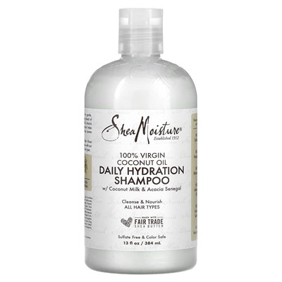 Sheamoisture, Daily Hydration Shampoo z mlekiem kokosowym i Acacia Senegal, 13 Oz (384 ml) Sheamoisture, Daily Hydration Shampoo z mlekiem kokosowym i Acacia Senegal, 13 Oz (384 ml)