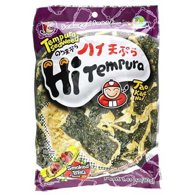 Tao Kae Noi, Hitempura-Algensnack, geräuchertes BBQ, 1,41 oz (40 g)