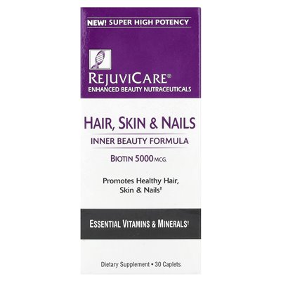 Rejuvicare, włosy, skóra i paznokcie, wewnętrzna formuła piękna, 30 kapletów