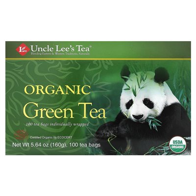 Uncle Lee's Tea, Organic Green Tea, 100 Tea Bags, 5.64 Ounces (160 G)