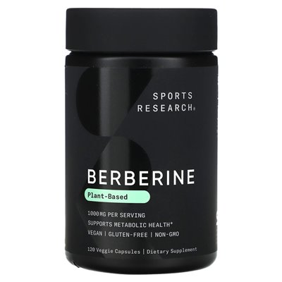 Sports Research, Berberine, 1,000 mg, 120 Veggie Capsules (500 mg per Capsule) Sports Research, Berberine, 1,000 mg, 120 Veggie Capsules (500 mg per Capsule)