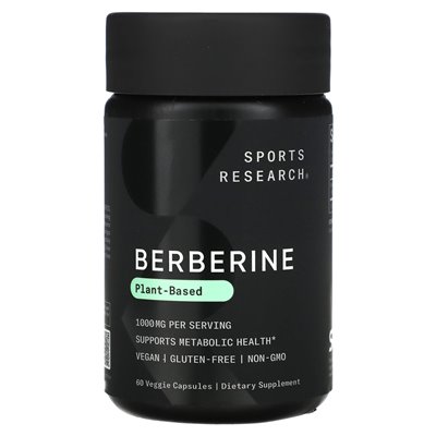 Badania sportowe, berberyna, 1000 mg, 60 kapsułek wegetariańskich (500 mg na kapsułkę)