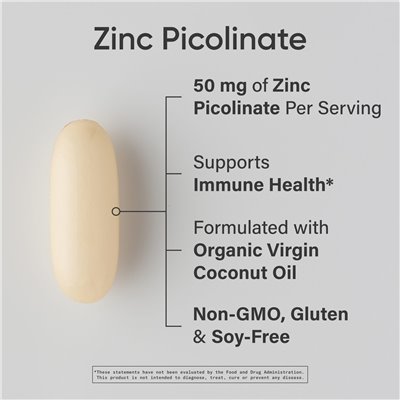 Sports Research, Zinc Picolinate, High Strength, 50mg, 120 Softgels