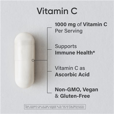 Sports Research, Wysokiej Potencji Witamina C, 1,000 mg, 240 Wegetariańskich Kapsułek