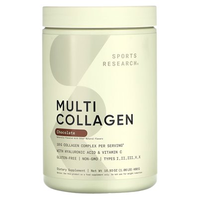 Sports Research, Multi Collagen, czekolada, 1,06 funta (480 g) Sports Research, Multi Collagen, czekolada, 1,06 funta (480 g)