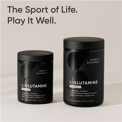 Badania sportowe, L-glutamina, niezmożone, 1,1 funta (500 g)