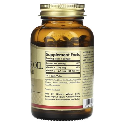 Solgar, Cod Liver Oil, 100 Soft