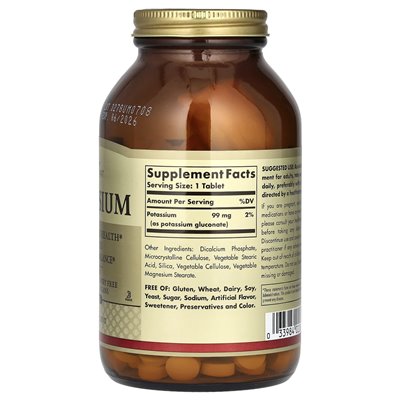 Solgar, Kalium, 250 Tabletten