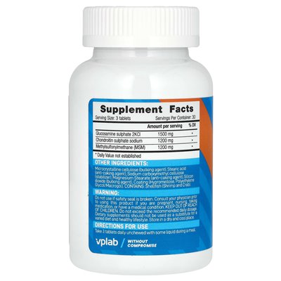 VPLAB, glucosamine chondroitin MSM, 90 tablets