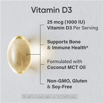 Sports Research, Vitamin D3, High Potency, 25 mcg (1,000 IU), 360 Softgels Sports Research, Vitamin D3, High Potency, 25 mcg (1,000 IU), 360 Softgels