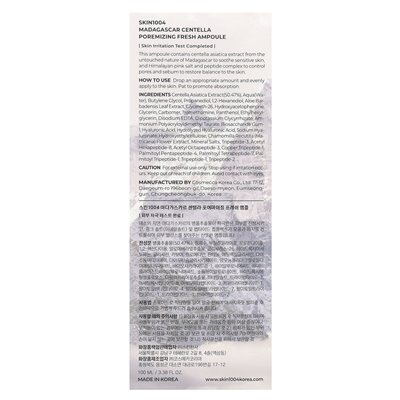 Skin1004, Madagascar Centella, poramizing fresh ampoule, 3.38 Fl Oz (100 ml)