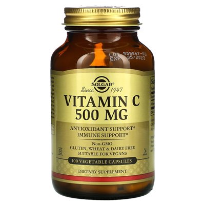 Solgar, Vitamin C, 500 mg, 100 pflanzliche Kapseln