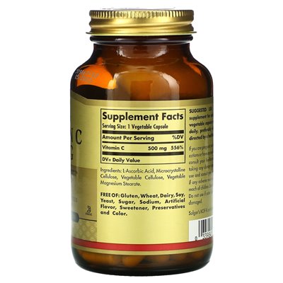 Solgar, Vitamin C, 500 mg, 100 pflanzliche Kapseln