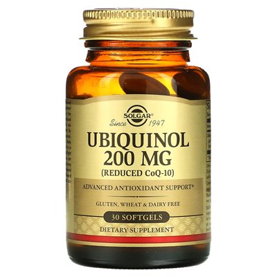 Solgar, Ubiquinol (Reduced COQ10), 200 mg, 30 soft