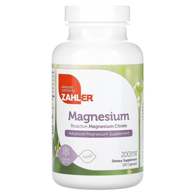 Zahler, magnez, bioaktywny cytrynian magnezu, 200 mg, 120 kapsułek