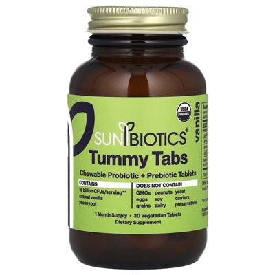 Sunbiotics, Potężne Probiotyki z Organicznym Prebiotykiem Yacon Root, 30 Wegetariańskich Tabletek