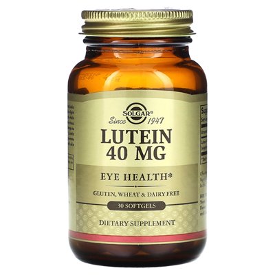 Solgar, Luteina, 40 mg, 30 Softgeli Solgar, Luteina, 40 mg, 30 Softgeli